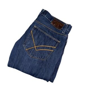 William Rast Jeans Mens 34x30 Blue Medium Wash Denim Tapered Button Fly Casual